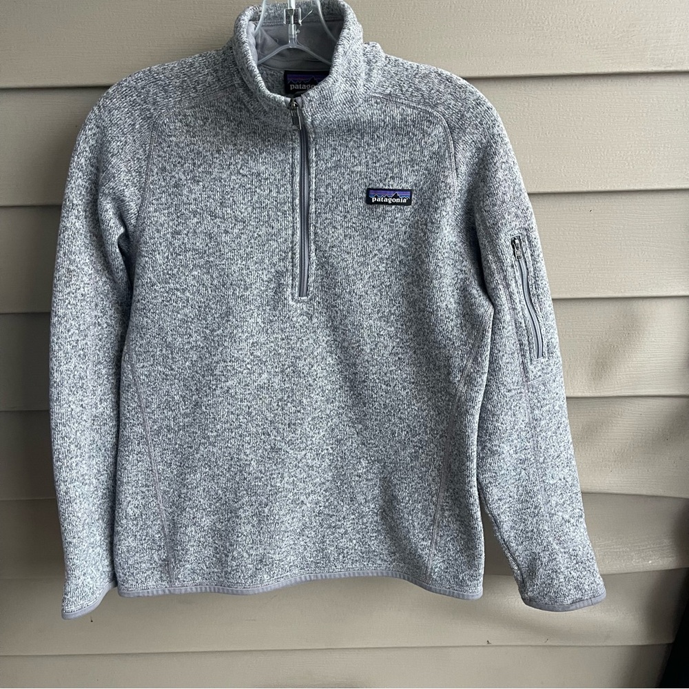 Patagonia Better Sweater Womens Medium‎ Gray 1/4 Zip Fleece Jacket Pullover Sz M